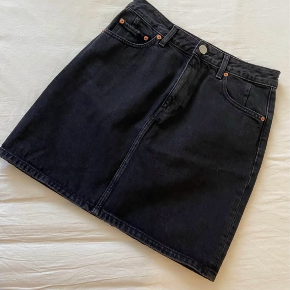 ASOS Black A-Line Denim Skirt